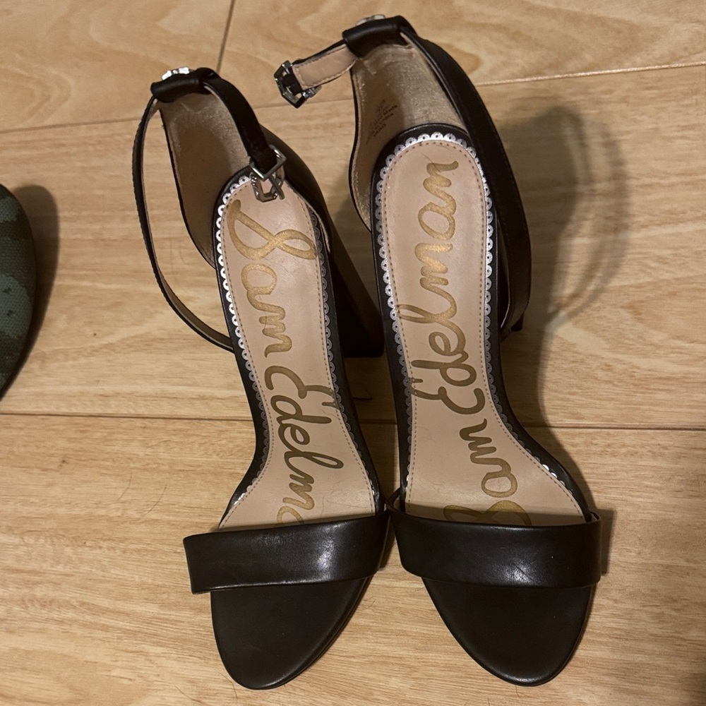 Sam Edelman Black Ankle Strap Heels